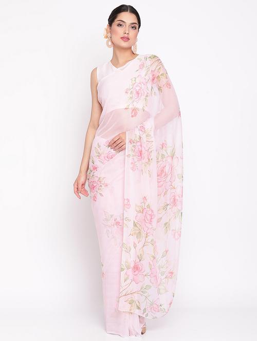 digital floral print saree - 18463627 - Very Small Image - 1