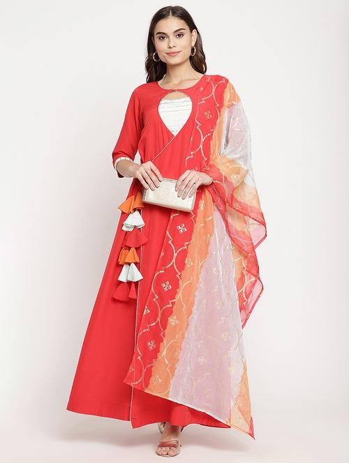 solid a-line kurta - 18463644 - Very Small Image - 1