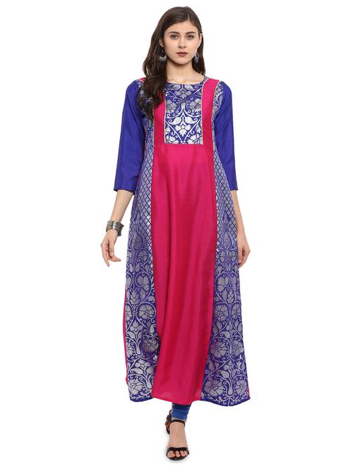 contrast a-line kurta - 18463700 - Very Small Image - 1