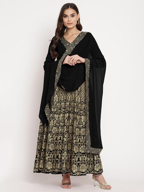 foil print anarkali flared kurta - 18463731 - Very Small Image - 1