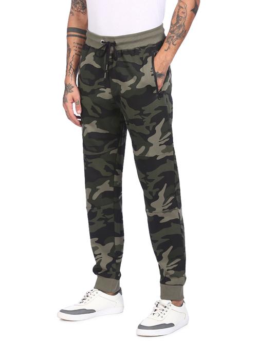 olive-green camouflage full length track pant - 18463914 - Very Small Image - 1