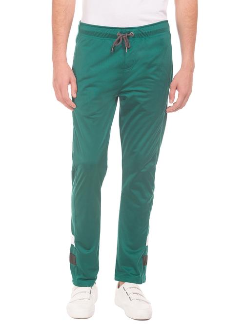 green solid full length track pant - 18463915 - Very Small Image - 1