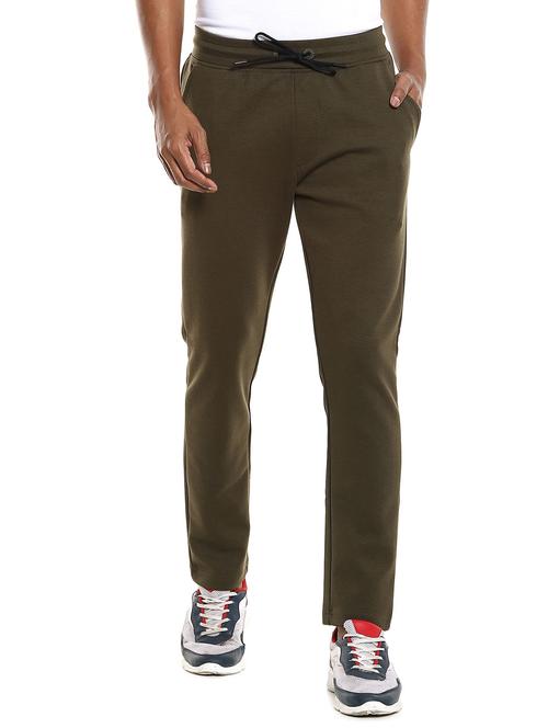 olive-green solid full length track pant - 18463927 - Very Small Image - 1