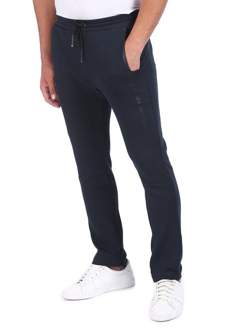 navy-blue solid full length track pant - 18463928 - Very Small Image - 1