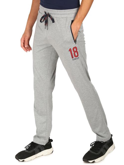 grey printed full length track pant - 18463943 - Very Small Image - 1