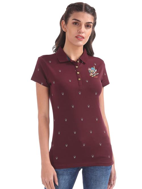 polo neck printed tee - 18464464 - Very Small Image - 1