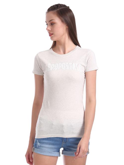 crew neck applique t-shirt - 18464471 - Very Small Image - 1