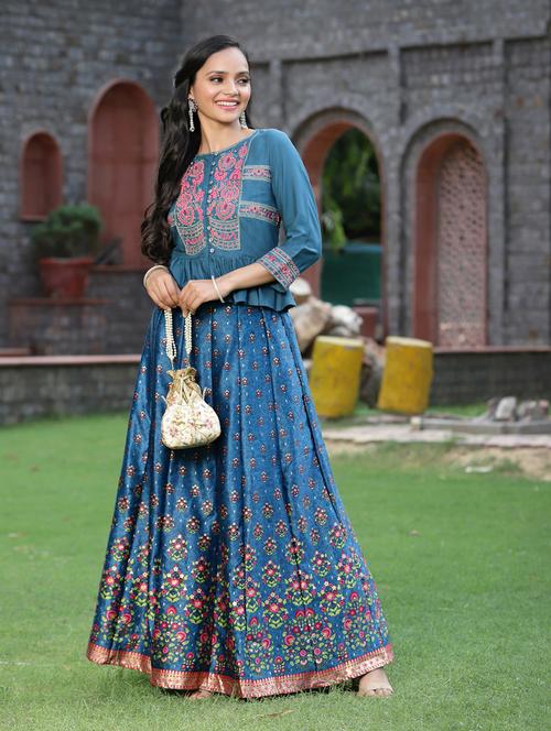 royal blue skirt top set - 18465730 - Very Small Image - 1