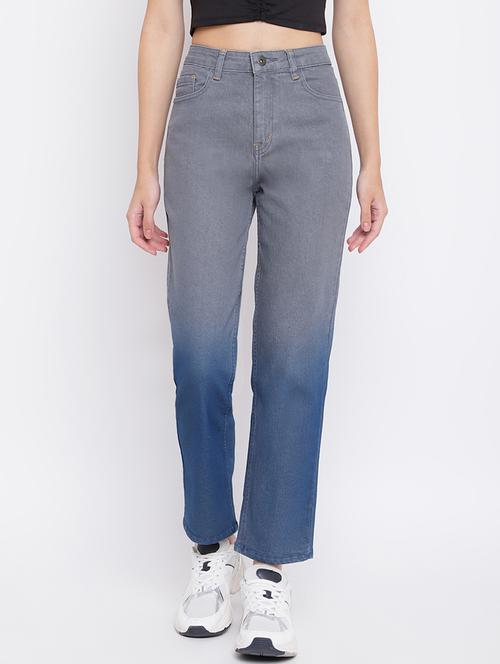 high rise stone washed denim jeans - 18466025 - Very Small Image - 1