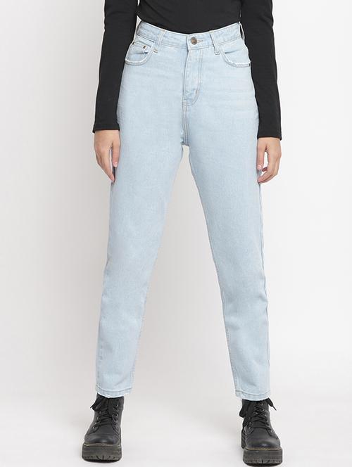 high rise stone washed denim jeans - 18466028 - Very Small Image - 1
