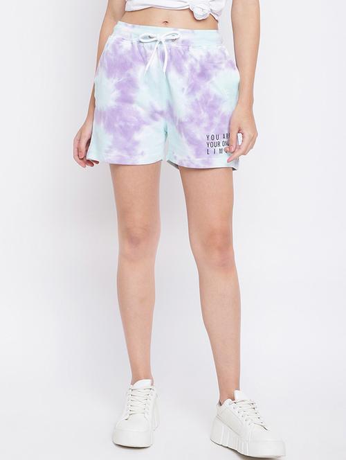 drawstring waist tie & dye shorts - 18466074 - Very Small Image - 1