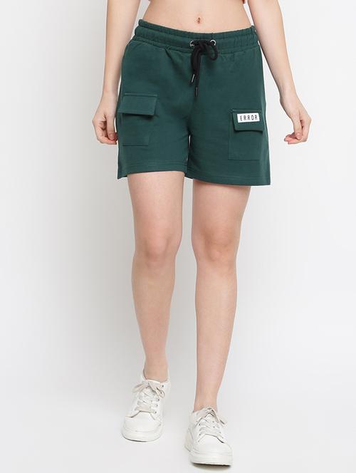 drawstring waist solid shorts - 18466078 - Very Small Image - 1