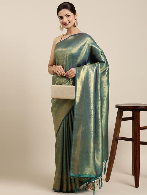 tassel detailed woven saree - 18466867 - Very Small Image - 1