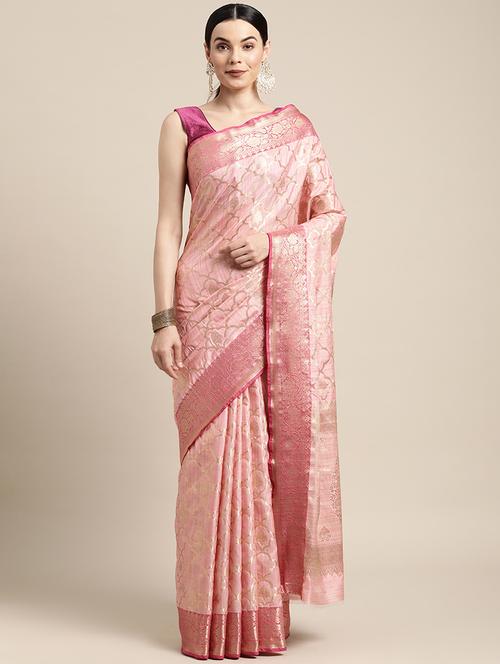 golden zari work woven saree - 18466901 - Very Small Image - 1