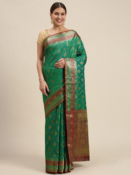 jacquard work woven saree - 18466921 - Very Small Image - 1