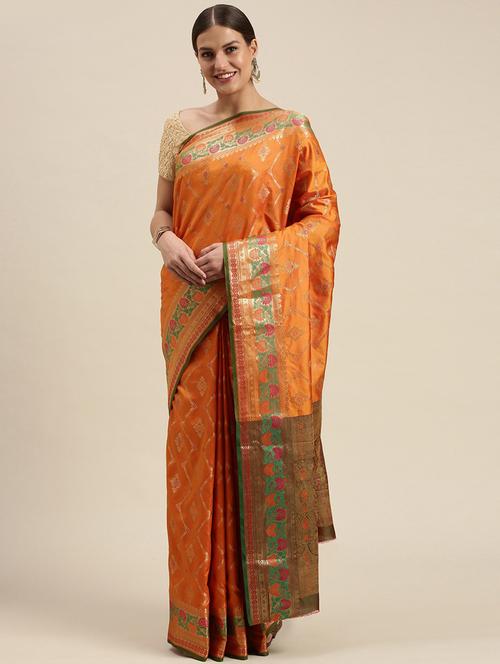 jacquard work woven saree - 18466923 - Very Small Image - 1