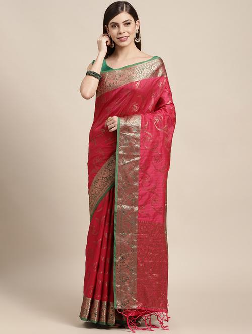 jacquard work woven saree - 18466935 - Very Small Image - 1