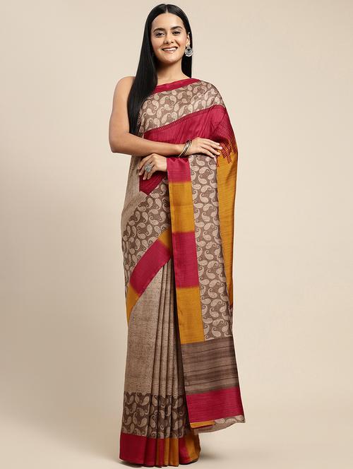 paisley printed saree - 18466996 - Very Small Image - 1