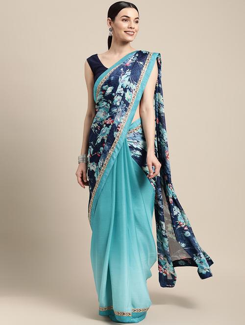 floral printed saree - 18467008 - Very Small Image - 1