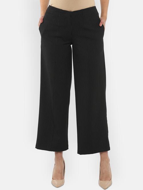 mid rise striped flat front trouser - 18467085 - Very Small Image - 1