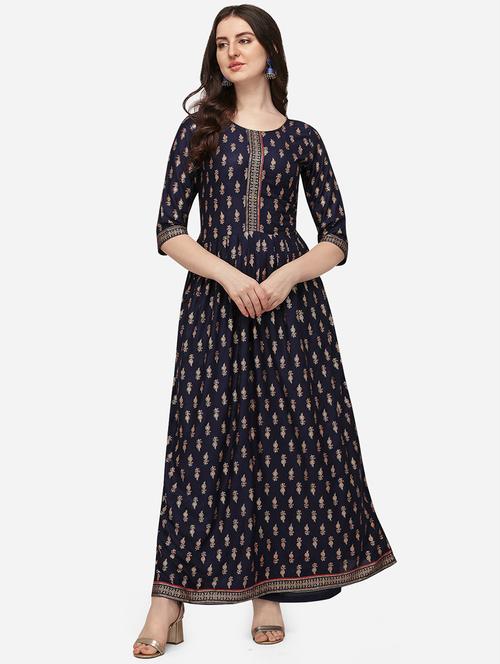 navy blue kurta palazzo set - 18467340 - Very Small Image - 1