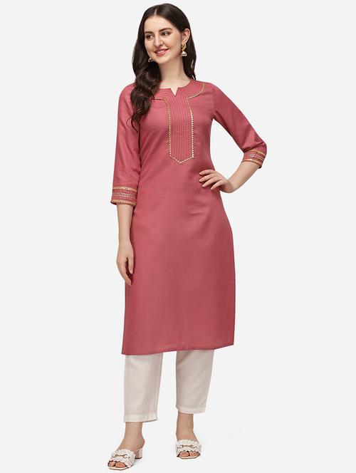 solid kurta palazzo set - 18467349 - Very Small Image - 1