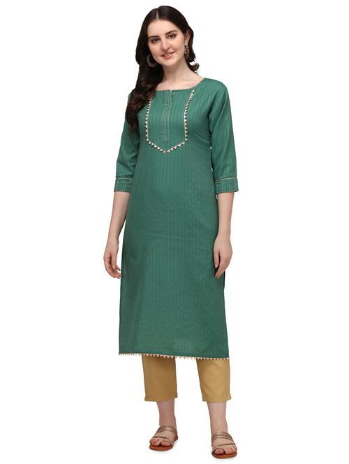 teal solid kurta palazzo set - 18467354 - Very Small Image - 1