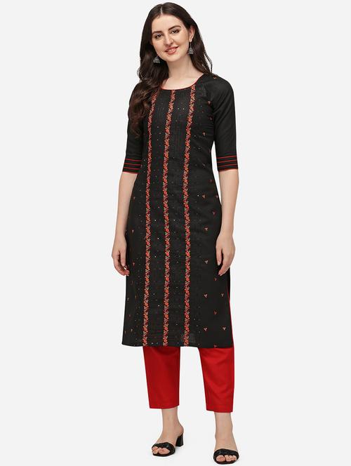 embroidered kurta palazzo set - 18467371 - Very Small Image - 1