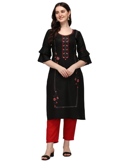 embroidered kurta pant set - 18467387 - Very Small Image - 1