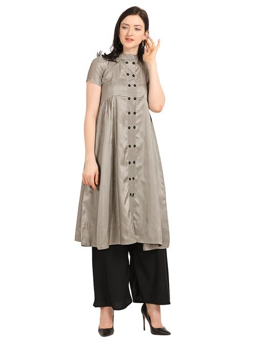 solid kurta palazzo set - 18467460 - Very Small Image - 1
