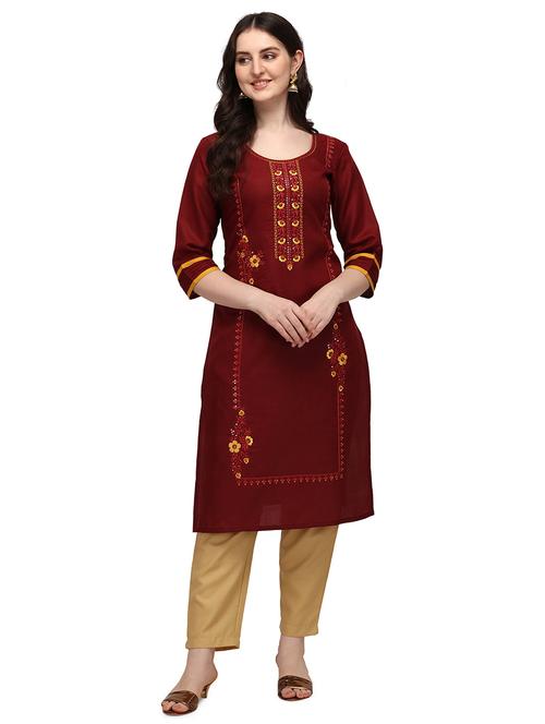 embroidered straight kurta - 18467610 - Very Small Image - 1