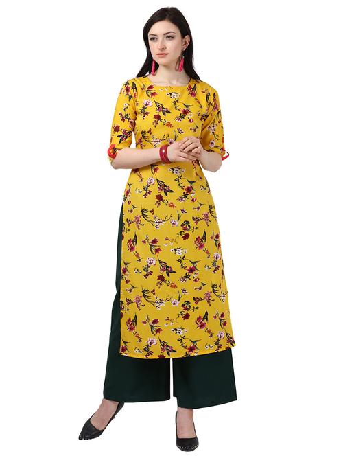floral printed straight kurta - 18467627 - Very Small Image - 1