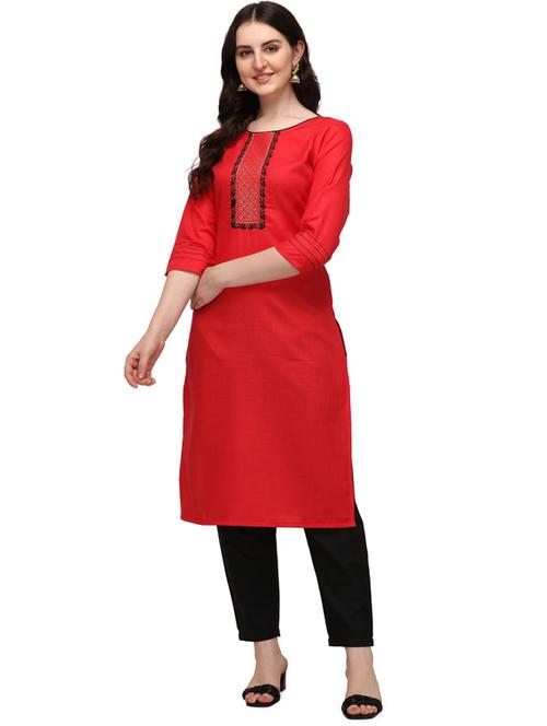 embroidered straight kurta - 18467634 - Very Small Image - 1