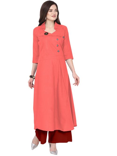 solid kurta palazzo set - 18467668 - Very Small Image - 1