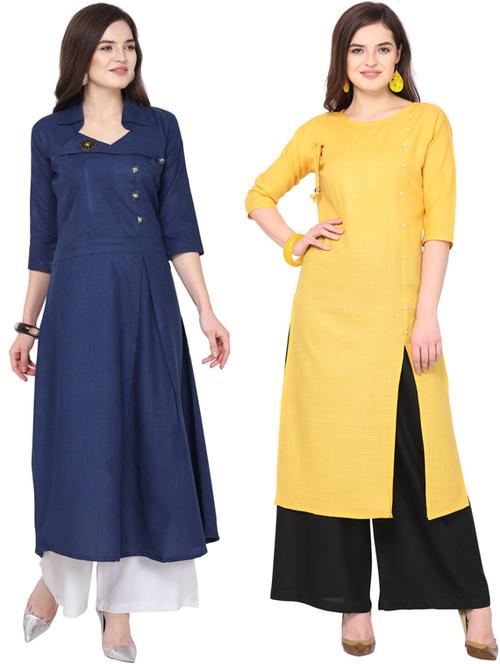 pack of 2 solid kurta and bottom set - 18467679 - Very Small Image - 1