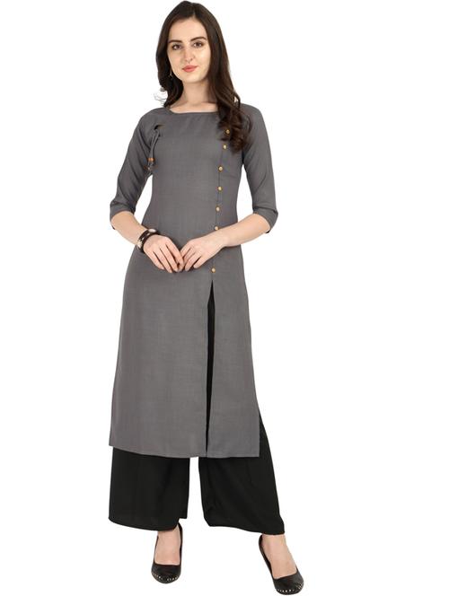solid straight kurta - 18467844 - Very Small Image - 1