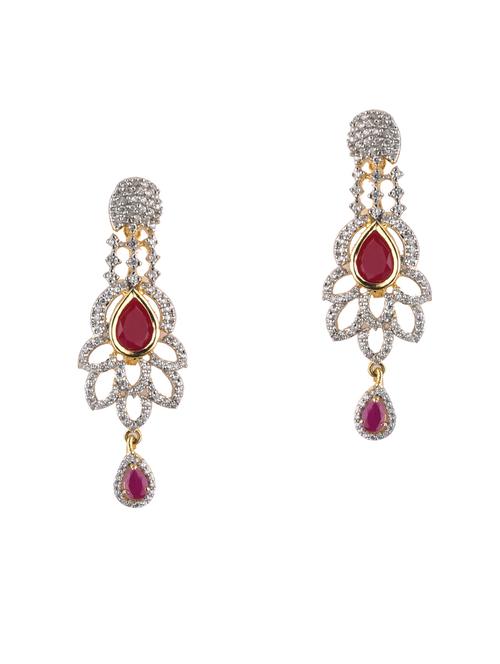 pink metal chandellier earring - 18468487 - Very Small Image - 1