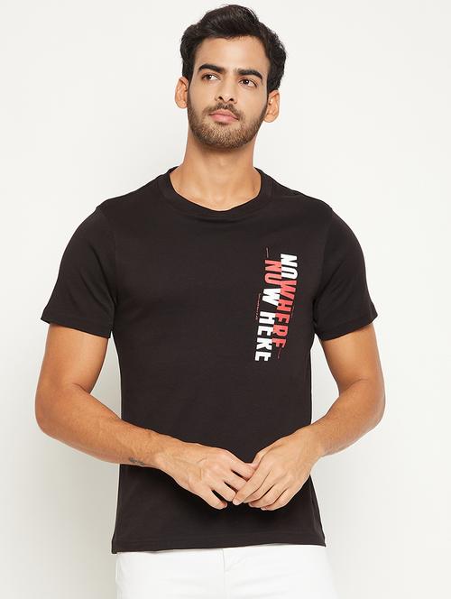 black chest-printed t-shirt - 18468504 - Very Small Image - 1
