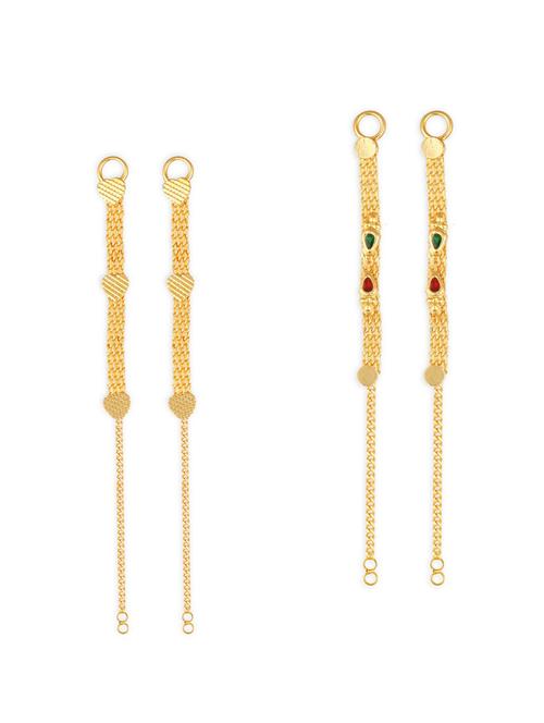 set of 2 gold plated single layer ear cuff earrings - 18469445 - Very Small Image - 1