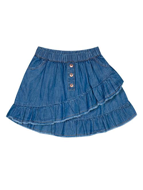 girls blue denim flared skirt - 18469750 - Very Small Image - 1