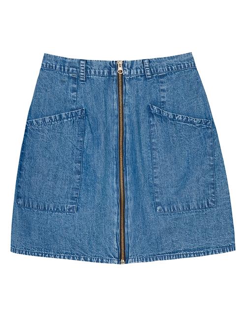 girls blue denim a-line skirt - 18469753 - Very Small Image - 1