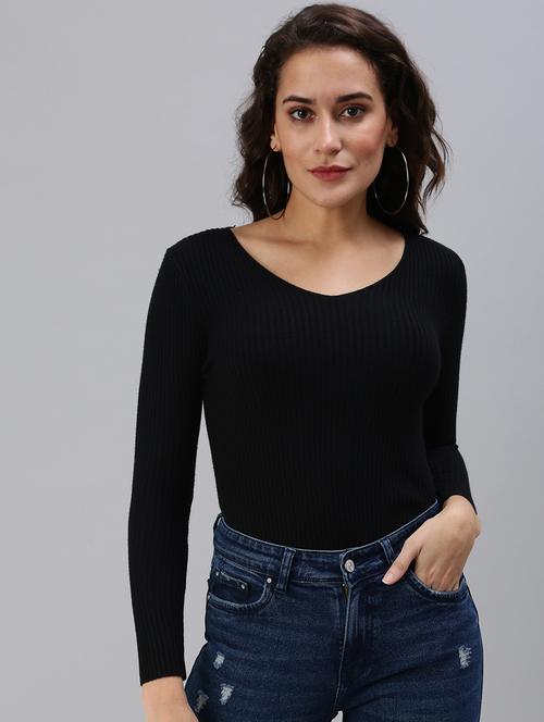 round neck solid regular top - 18469857 - Very Small Image - 1