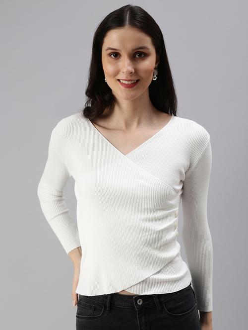 overlap front solid wrap top - 18469882 - Very Small Image - 1