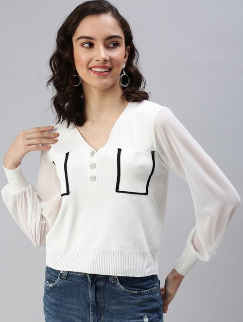 contrast bind pocket detailed regular top - 18469895 - Very Small Image - 1