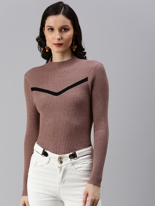 high neck contrast striped top - 18469986 - Very Small Image - 1
