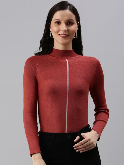 high neck contrast detail top - 18469989 - Very Small Image - 1