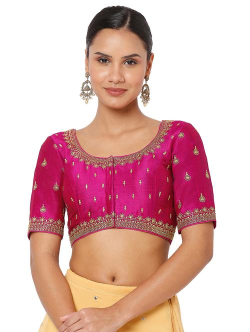pink silk embroidered blouse - 18470084 - Very Small Image - 1