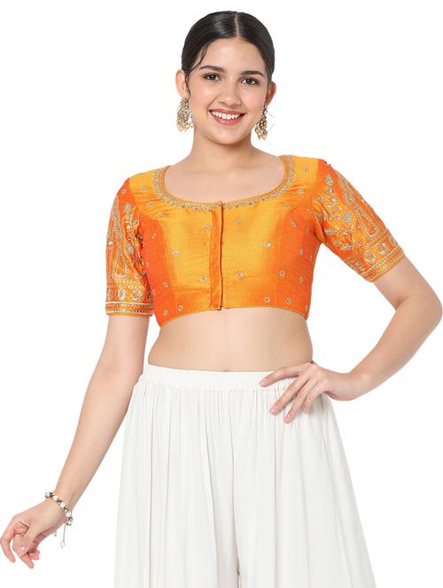 mustard embroidered blouse - 18470098 - Very Small Image - 1