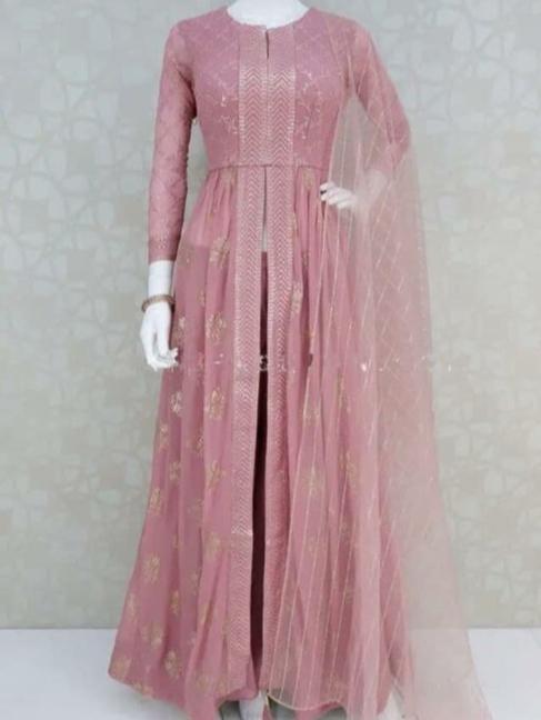 long dress with dupatta bottom set - 18470164 - Very Small Image - 1