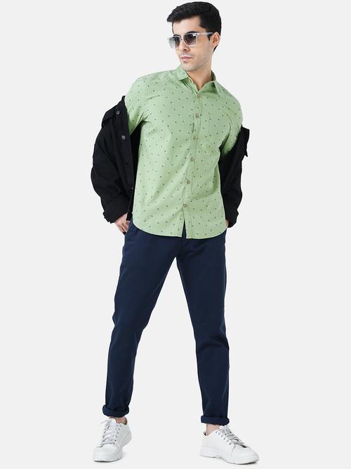 mens micro print casual shirt - 18470171 - Very Small Image - 1